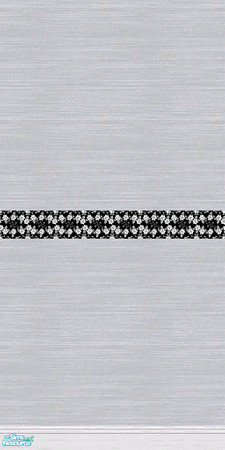 Sims 2 — Mono Dining Room - Grey Wallpaper & Flowered Border by sallyhails — For those sims who crave a black and