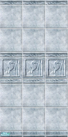 Sims 2 — Pastio - 2-2 by perelinka — Blue tiled wall with seahorses.