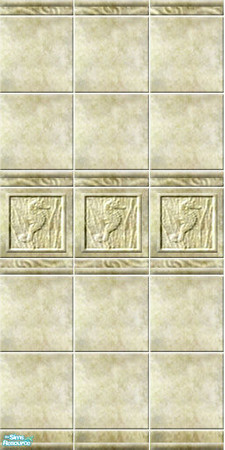 Sims 2 — Pastio - 3-2 by perelinka — Olive tiled wall with seahorses.