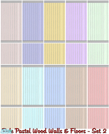Sims 2 — Pale Pastel Wood Walls & Floors Set 2 by shadow66 — From my \'Pale Pastels Collections\', the second of two