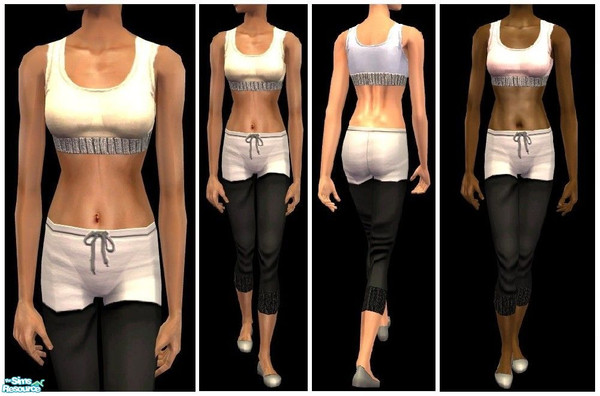 Sims 2 — JPayafgym2 by juttaponath — Leggins with shorts and top for adults and young adults. No mesh and no expansion