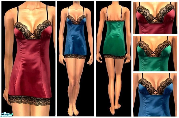 Sims 2 — JPajafpjs3 by juttaponath — Lacey silk nightie for adults and young adults. No mesh or expansion pack required.