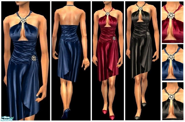 Sims 2 — JPafformal4 by juttaponath — Silk dress with diamont for adults. No mesh required.