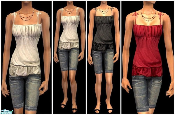 Sims 2 — JPayafdaily6 by juttaponath — Summer top and jeans for adults and young adults. No mesh and no expansion pack