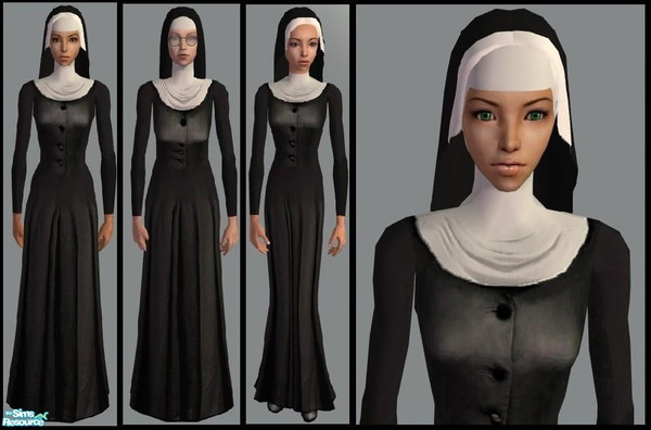 Sims 2 — JPnun - adult outfit by juttaponath — Nun outfit for adults, teens and elders. No mesh or expansion pack