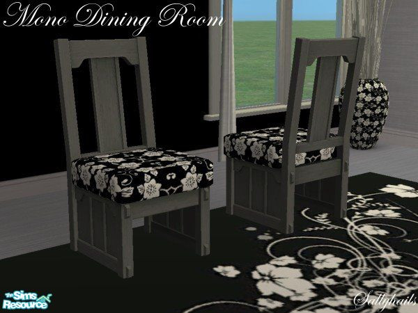 Sims 2 — Mono Dining Room - Dining Chair by sallyhails — For those sims who crave a black and white existence. Set
