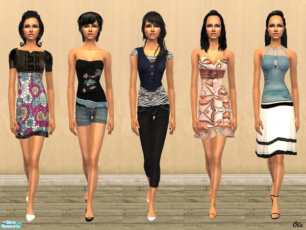 Sims 2 — Fashion Collection #7 by olcia_olivinea — Set of five everyday and maternity outfits (for two you will ned free