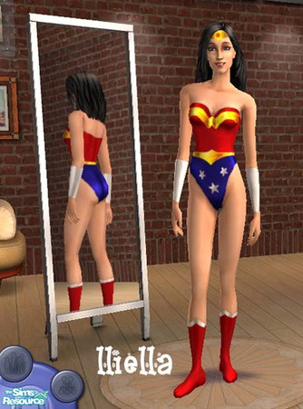 Sims 2 — Wonder Woman by lliella — Hey, it's Wonder Woman!! The first in my planned line of superhero costumes, I made it