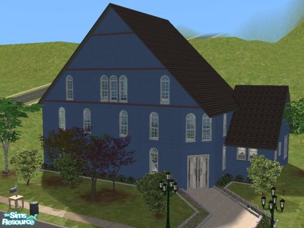 Sims 2 — The Lillington by Pinecat — Imagine your Sim bride walking across the balcony & down the stairs! Elegantly
