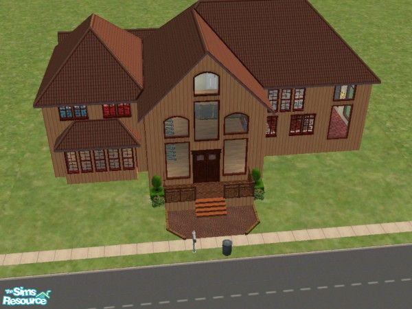 Sims 2 — Open Air by Jasminevs81 — Large family home, would be good for popularity sims also. Open living room with bar