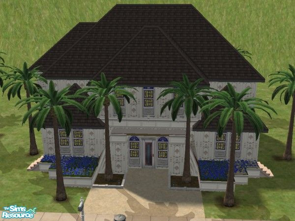 Sims 2 — The Bayonne by Pinecat — Thru the arched entrance is the lower level foyer. Up a few stairs & thru another