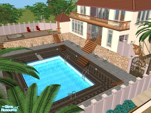 Sims 2 — California Single by SimsExile — Single bedroom house suitable for bachelor/ette or couple. Luxurious pool and