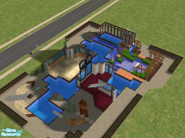 Sims 2 — 123 Sugarbowl by boodie7 — This is the second of my "multi-canal/channeled" pool lots. The home