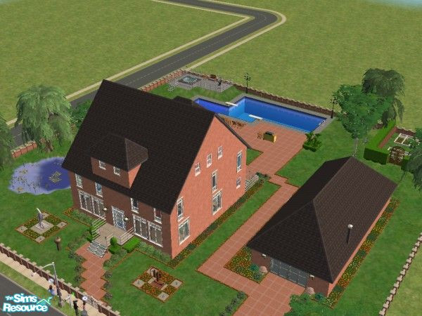 Sims 2 — Pleasanthome1 by oldmember_hanniepellen — A pleasant familyhome with partycellar with internal and external