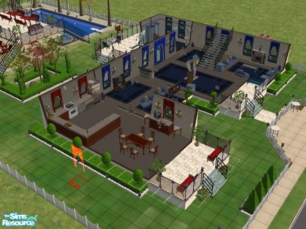 Sims 2 — Cozy Corners by LaLunaRossa72 — Big indoor spaces "divided" to smaller areas mostly by the carpeting