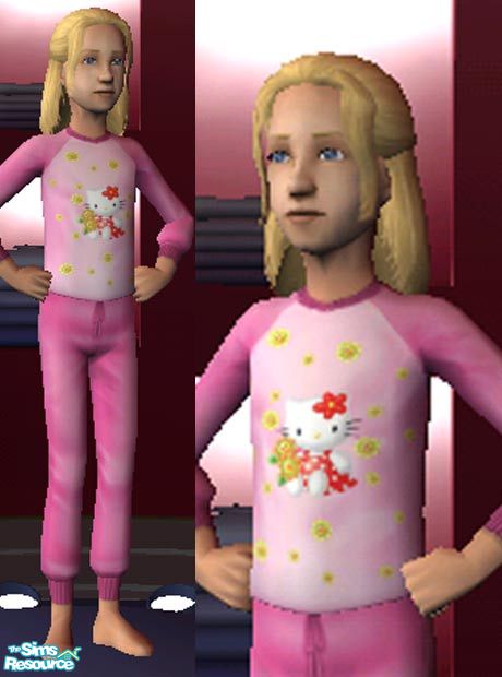 The Sims Resource | Pink Hello Kitty PJs