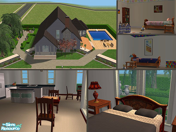 Sims 2 — 'Rayna' by TheaDidia — 'Rayna' is a large, open house for your Sim family, and is a wonderful place to entertain
