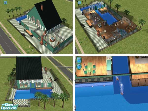Sims 2 — Modern Home w/ Indoor-Outdoor Pool by buntah — Credit to njs812 for inspiring me to try an indoor/outdoor pool.