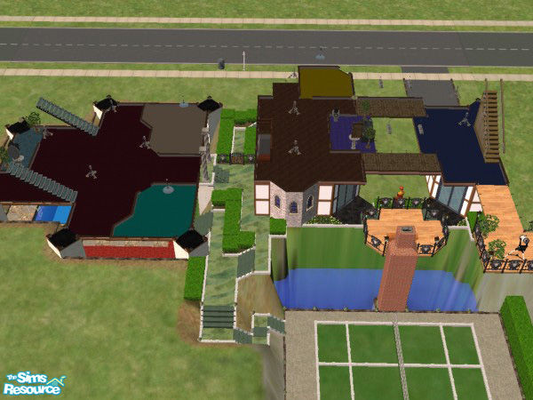 Sims 2 — 123 FLWish 2 by boodie7 — This 4 bedroom, 3 bath dwelling is "trying" to mix in some F.L.W.'ish