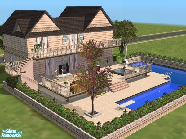 Sims 2 — Aspiration Series - Popularity by Pinecat — Designed for your Popularity Sims & parties! The spacious deck,