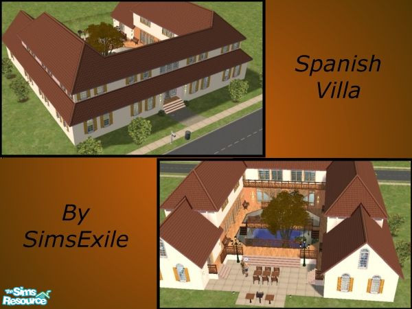 Sims 2 — Spanish Villa by SimsExile — This Spanish inspired Villa is very large (warning - may be too large for slower