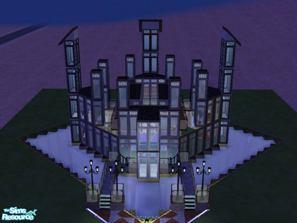Sims 2 — 123 Glass by boodie7 — No stone throwing here! This "askew" home is made entirely of floor to ceiling