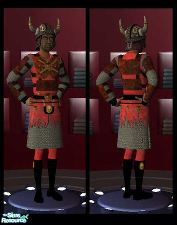 Sims 2 — Skull Warrior by TheaDidia — Your Sim dads can dress up as a Skull Warrior this Halloween! Complete with