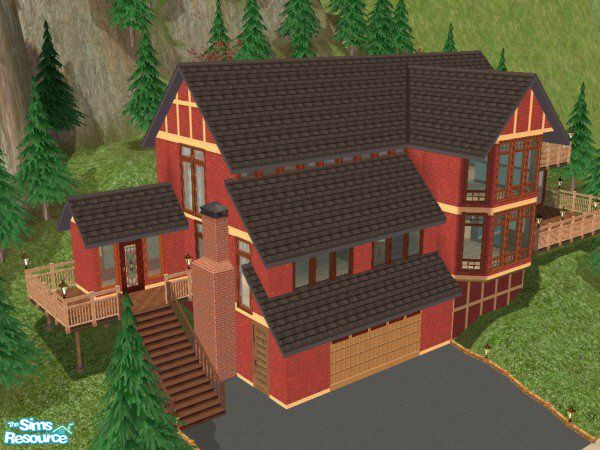 Sims 2 — Mountain Chalet by victoriamayorofthetown — This lot will probably look best in the game if it is placed on an