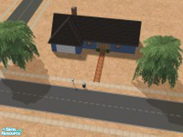 Sims 2 — Starter's Dream 1 by oldmember_HSSimMommy2004 — Features fireplace, 2 bdrm, 1 bath, open kit/din room/fam room