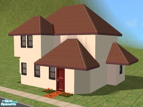 Sims 2 — The Ocala by Pinecat — A great starter home for a family. A large living room, kitchen w/dining, master bed