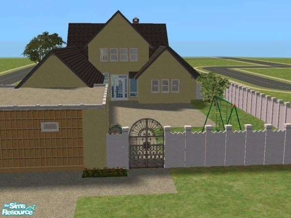 Sims 2 — Exile_17142 by SimsExile — Modern family home for those that value their privacy. High-walled inner courtyard