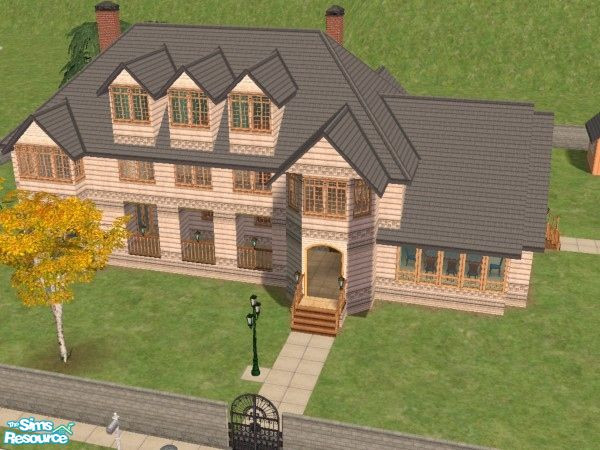 Sims 2 — Exile_32898 by SimsExile — Large country house for the upwardly mobile Sim family. Master suite downstairs, 4