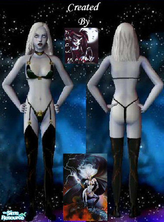 Sims 2 — Lady Death Costume by moon_goddess — Just in time for Halloween. Dress up as one of comics sexiest characters,