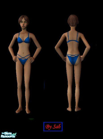 Sims 2 — Teen Bikini Blue by Sab — Now mom is not the only one in style, this bikini is for teens, I have made it in