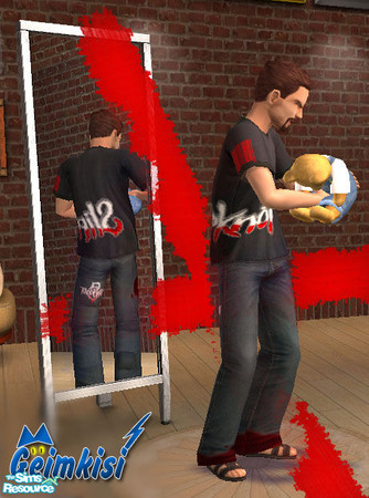 Sims 2 — Slipknot T-shirt and Pants by Geimkisi — To Those whom like Slipknot.. There are Slipknot letters from back to