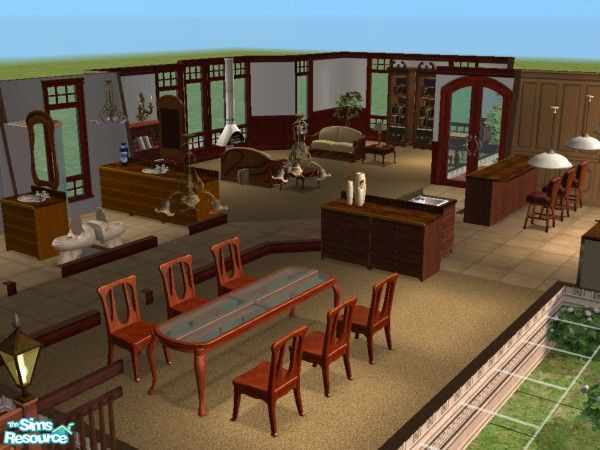 Sims 2 — Cliffside Manor by Pinecat — *NO EXPANSION PACKS REQUIRED* An impressive home for the childless couple. Your