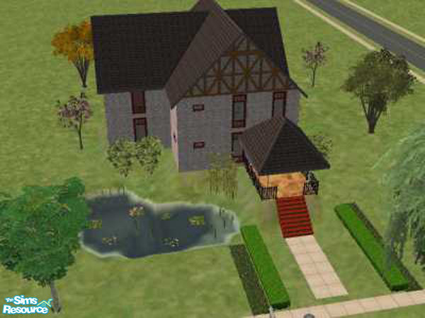 Sims 2 — 2 Manor Lane by lym — Suitable for a small family. Includes 2 bedrooms, 2 bathrooms, kitchen/dining room and