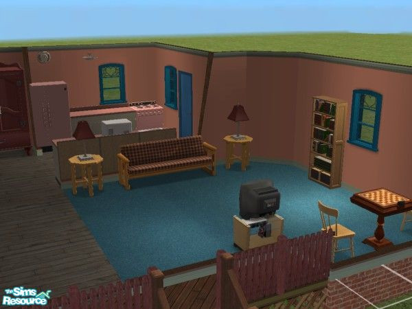 Sims 2 — The Avondale by Pinecat — This efficient home features a large living room, 2 bedrooms, 2 baths, a nice kitchen