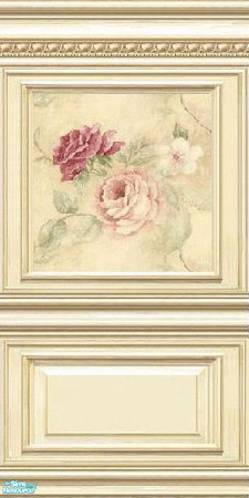 Sims 2 — jsf2PLEPKCRoses by jsf — ParkLane paneling enhanced with egg and rope detail hold an inset of ivory, pink, and