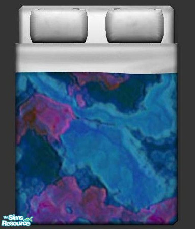 Sims 2 — Blue Petals Bedding by briachant — Blue Petals Bedding