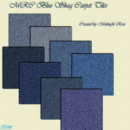 Sims 2 — MRC Blue Shag by MidnightRose — A set of blue shag carpets. Created by Midnight Rose