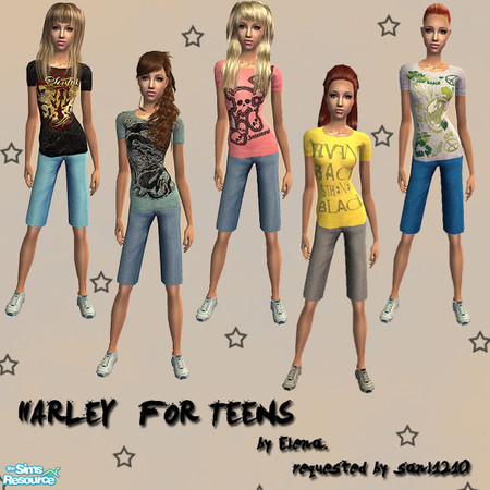 Sims 2 — Harley for teens! by Elena. — My Harley set converted for teens! Mesh included. 