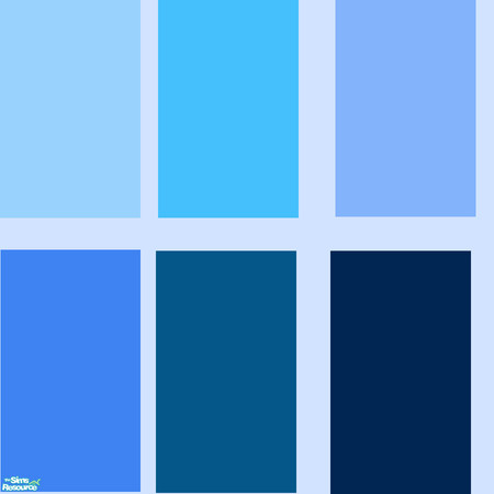 Sims 2 — Blue Wall Set by LaurieR — Some no cost blue walls.