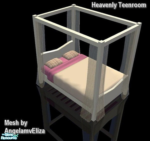 Sims 2 — Heavenly Teenroom - Amve Htbed by Angela — Bed with animated bedding, only the bed and curtains are
