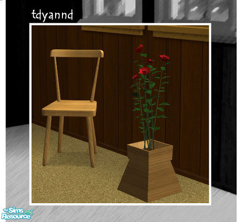Sims 2 — Bradley Study - Roses Mesh by tdyannd — One of three items in my first ever mesh set to be submitted. Be kind.