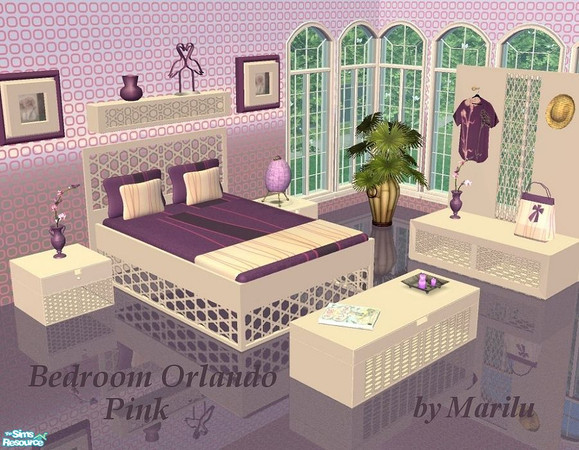 Sims 2 — Bedroom Orlando Pink by marilu — Recolor from Bedroom Orlando
