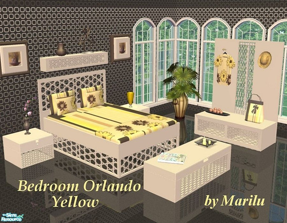 Sims 2 — Bedroom Orlando Yellow by marilu — Recolor from Bedroom Orlando
