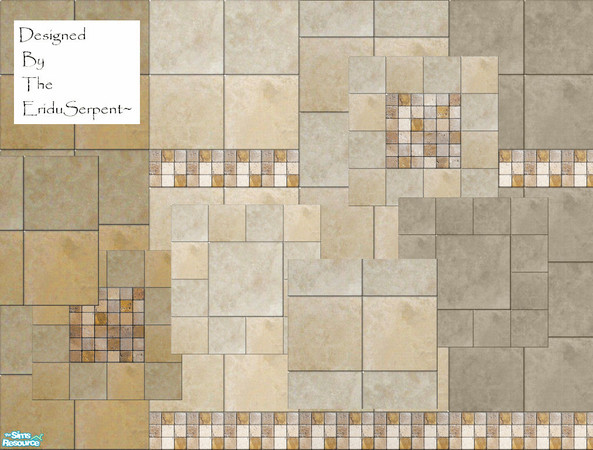 Sims 2 — Old Natural Stone Floor & Wall Sets by eriduserpent — Four sets...made up of four walls and six floor tiles.