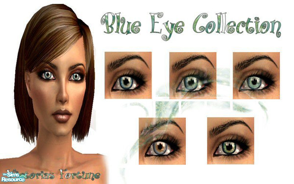 Sims 2 — VF Blue Eye Collection by fortunecookie1 — Here are five new blue eyes. Each a little different but all very