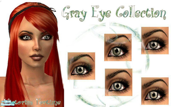 Sims 2 — VF Gray Eye Collection by fortunecookie1 — Here are five new gray eyes. Each a little different but all very